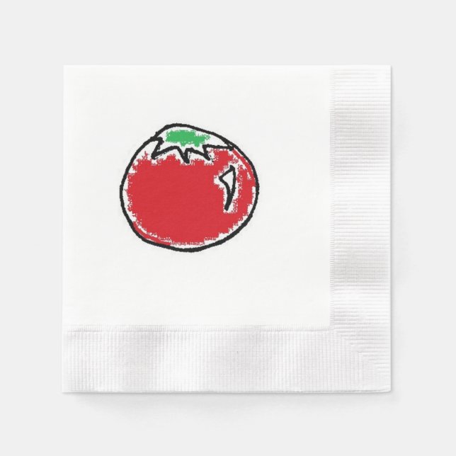 Cheery Cherry Tomato Cartoon Napkin (Front)