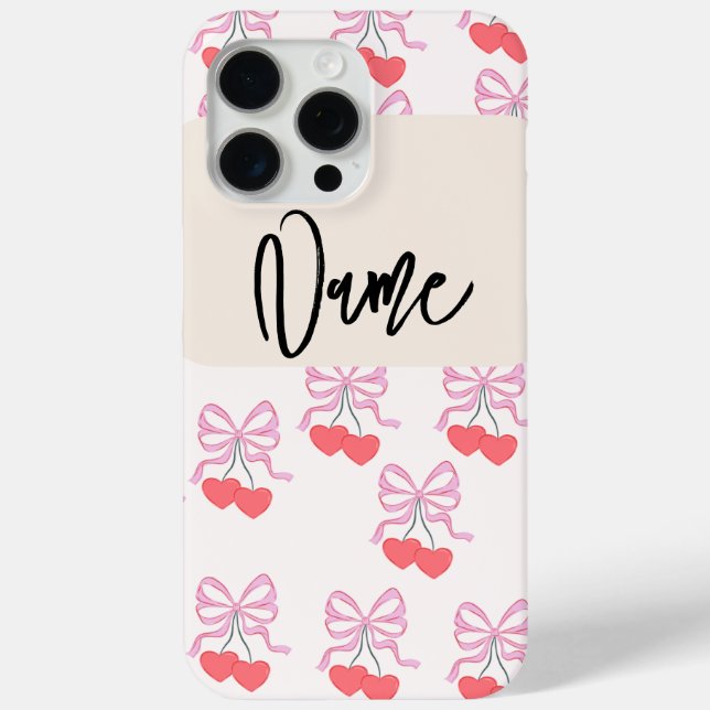 cheery colourful phone case with name  (Back)