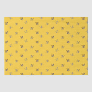 Cheery French Honeybees on Provençal Yellow Tissue Paper