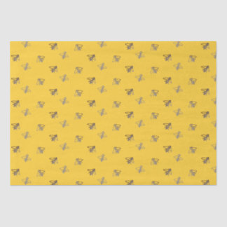 Cheery French Honeybees on Provençal Yellow Tissue Paper