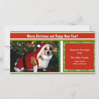 Cheery Holiday Greetings Custom Photo Personalized Card
