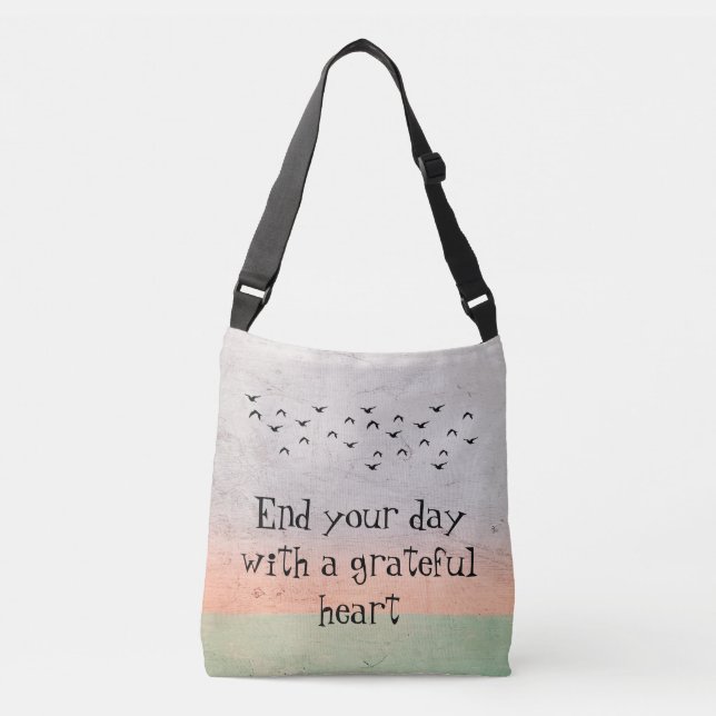 Cheery "Inspirational Words" Sunrise Tote Bag (Front)