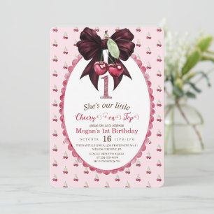 Cheery on Top 1st Birthday Invitation