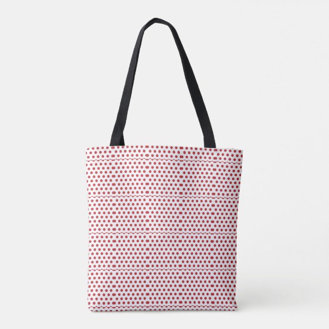Cheery Red Polka dot Tote Bag (Back)