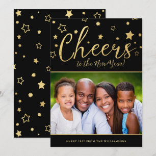 Cheery Stars Photo New Year's Card