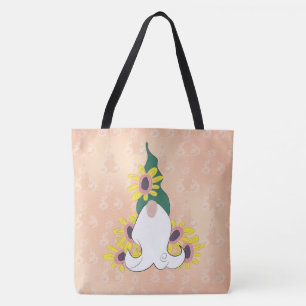 Cheery Sunflower Gnome Life Personalized Shoulder Tote Bag