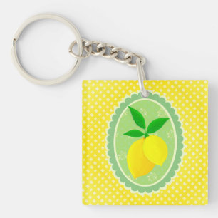 Cheery Sunny Yellow Lemon Keychain