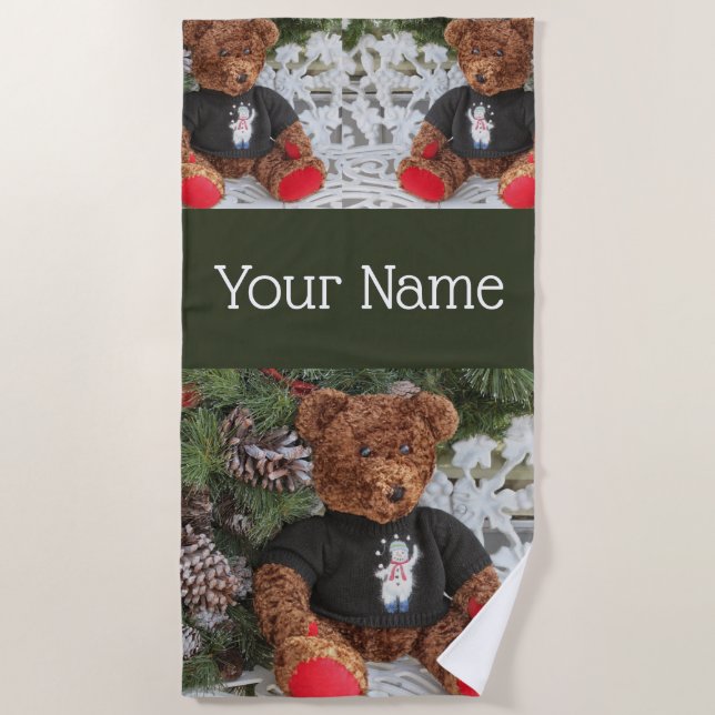 Cheery Teddy  Beach Towel (Front)