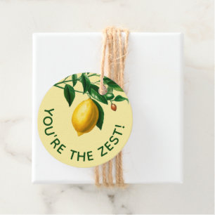 Cheery You're The Zest  🍋 Hand-Drawn Lemon Favour Tags
