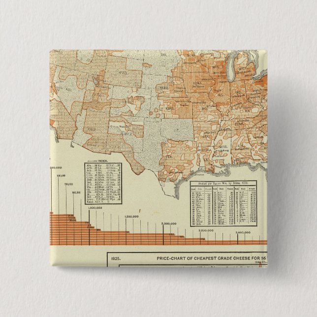 Cheese 2 Inch Square Button (Front)