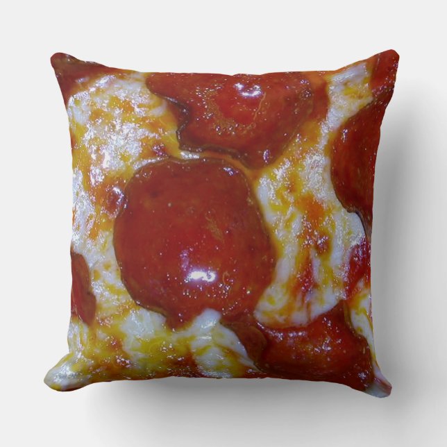 Cheese and Pepperoni Pizza Party Throw Pillow (Front)