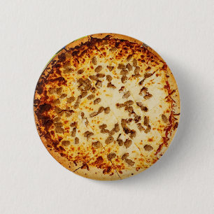 Cheese and Sausage Pizza 2 Inch Round Button