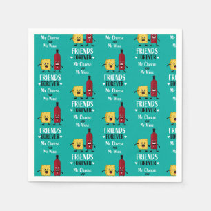 Cheese And Wine Best Friends Napkin
