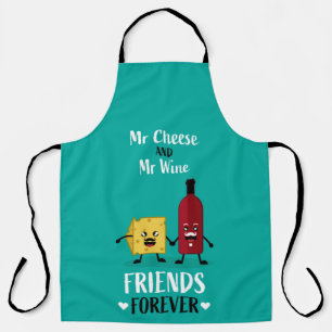 Cheese And Wine Best Friends T-Shirt Apron