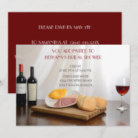 Cheese and wine bridal shower Invitation