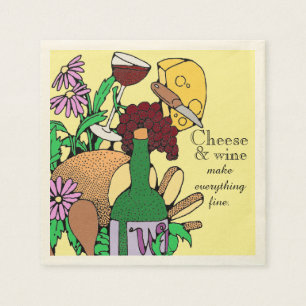 Cheese and Wine Lunch Napkin