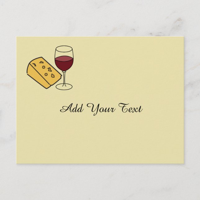 Cheese and Wine Party Custom Invitation Postcard (Front)