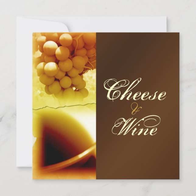 Cheese and wine stylish personalize invitation (Front)