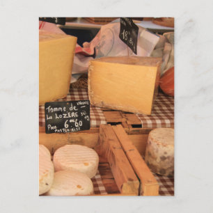 Cheese at a market postcard