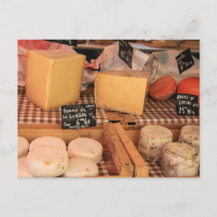 Cheese at a market postcard