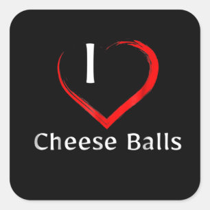 Cheese Balls Novelty Appetizers Square Sticker