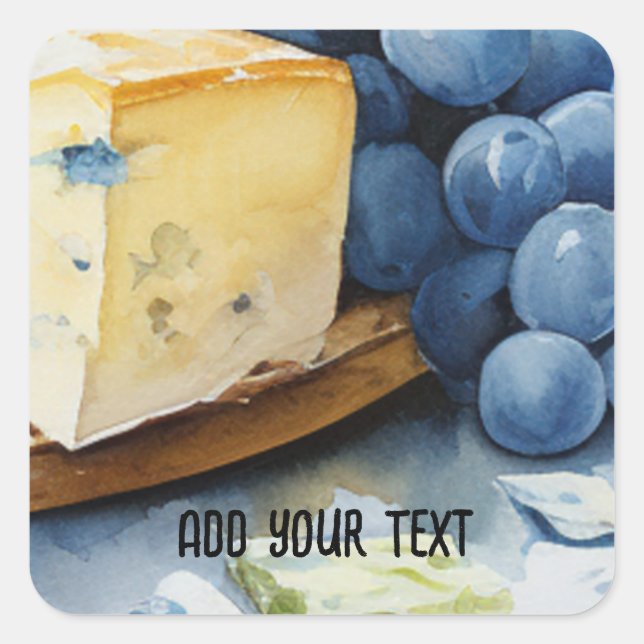 Cheese Blue Grapes 1 Square Sticker (Front)