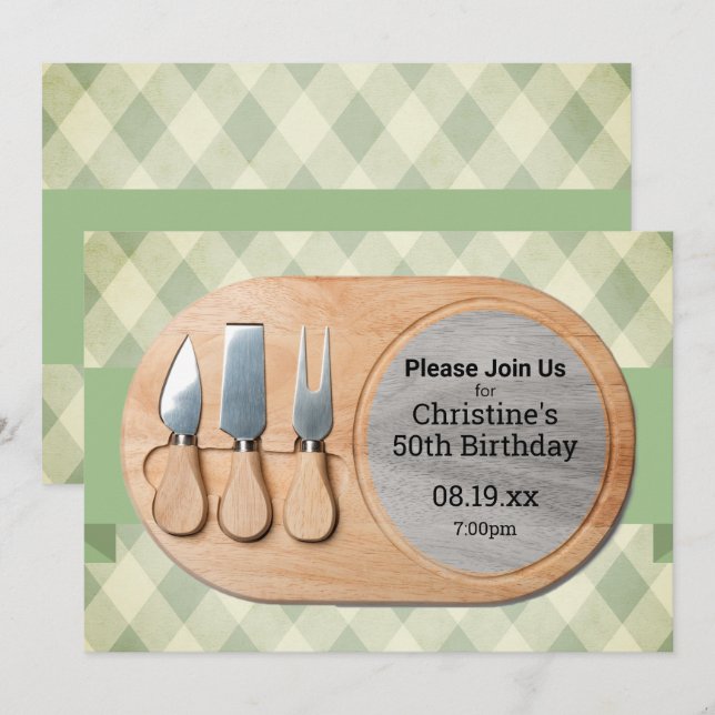 Cheese Board Custom Charcuterie Invitation (Front/Back)