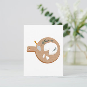 Cheese Board with Brie Knife and Herbs Holiday Card