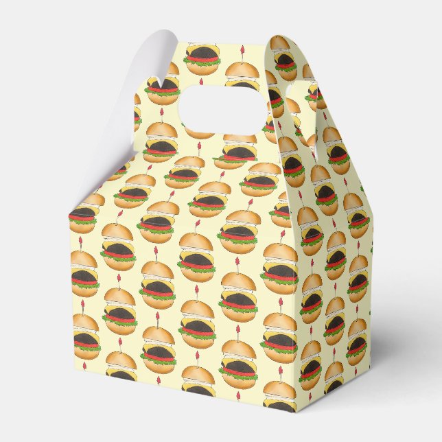 Cheese Burger Cheeseburger BBQ Barbecue Cookout  Favor Box (Front Side)