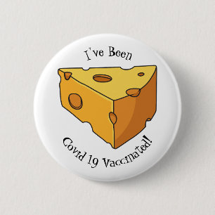 Cheese cartoon illustration 2 inch round button