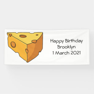 Cheese cartoon illustration banner