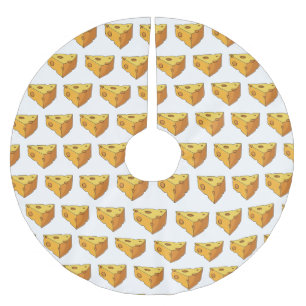 Cheese cartoon illustration  brushed polyester tree skirt