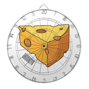 Cheese cartoon illustration dartboard