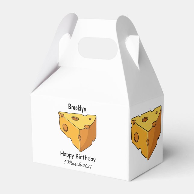 Cheese cartoon illustration  favor box (Front Side)