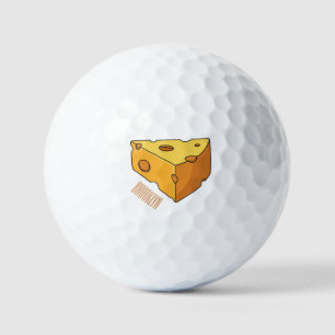 Cheese cartoon illustration golf balls