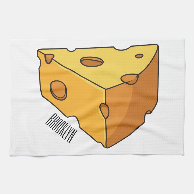 Cheese cartoon illustration kitchen towel (Horizontal)