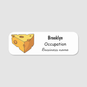 Cheese cartoon illustration name tag