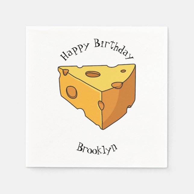 Cheese cartoon illustration  napkin (Front)