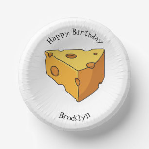 Cheese cartoon illustration paper plate