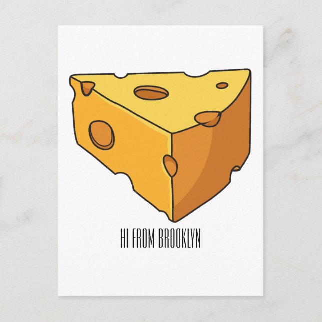 Cheese cartoon illustration postcard (Front)