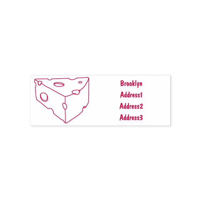 Cheese cartoon illustration self-inking stamp (Design)