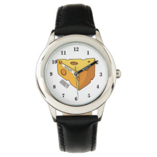 Cheese cartoon illustration watch