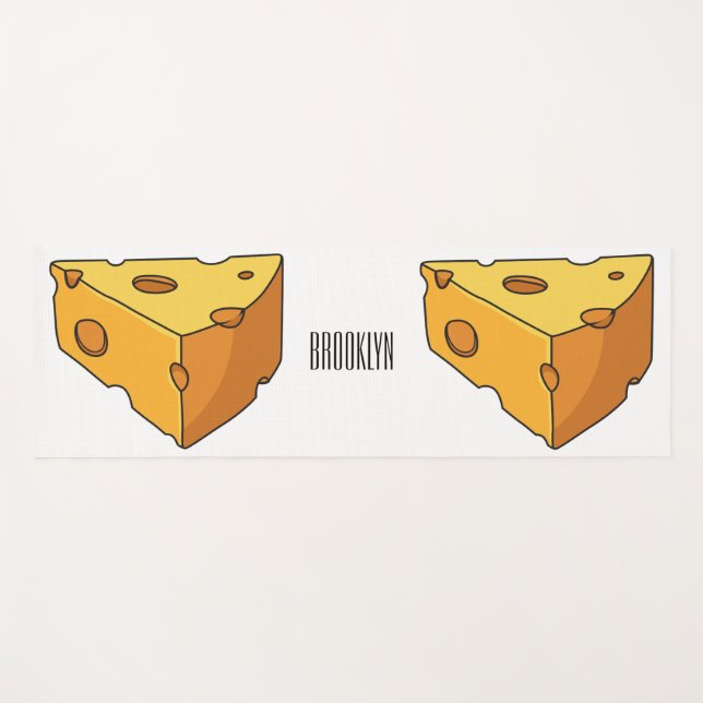 Cheese cartoon illustration  yoga mat (Front (Horizontal))