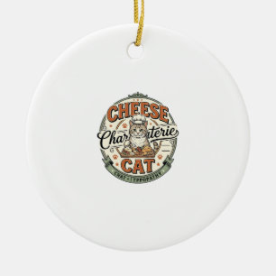 Cheese Charcuterie Cat Cheese Charcuterie Cat Vint Ceramic Ornament