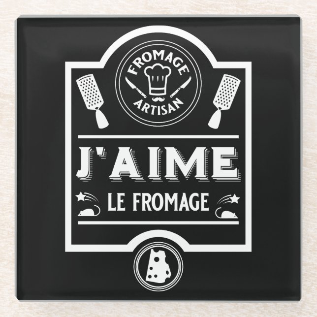 Cheese Eaters Glass Coaster (Front)