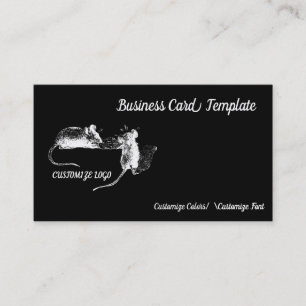 Cheese Eating Mice Mouse Logo Business Card