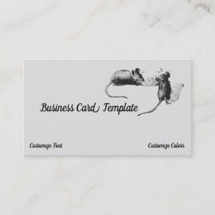Cheese Eating Mice Mouse Logo Business Card