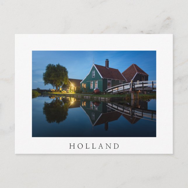 Cheese farm house at twilight in Holland Postcard (Front)