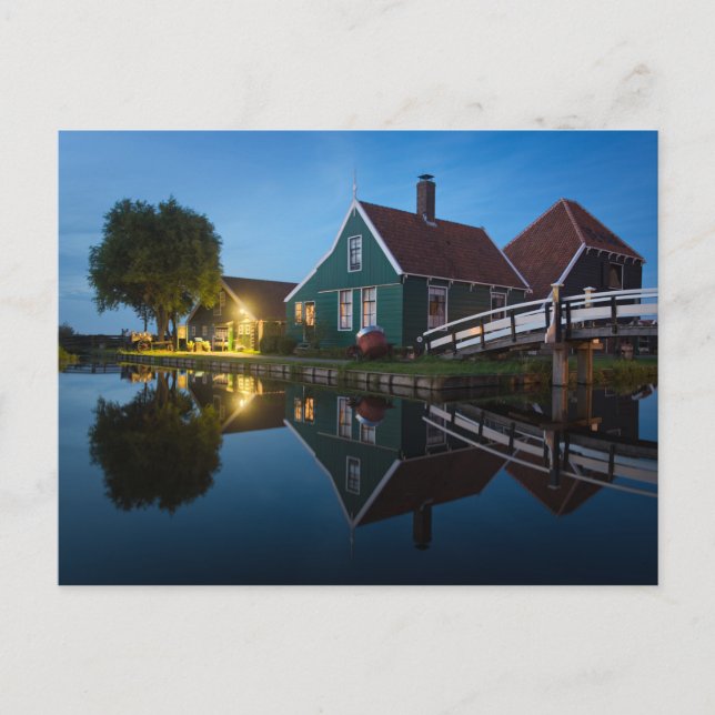 Cheese farm house at twilight in Holland Postcard (Front)