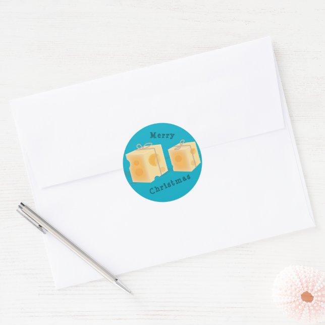 Cheese Gift Boxes Classic Round Sticker (Envelope)